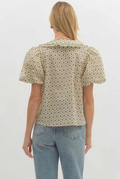 GREEN TEA COLLAR BLOUSE