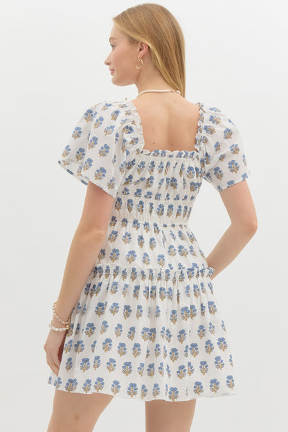 BABY BLUE PRINT DRESS