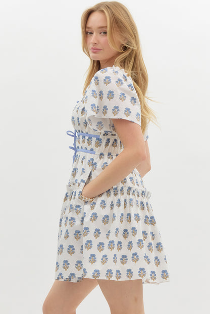 BABY BLUE PRINT DRESS