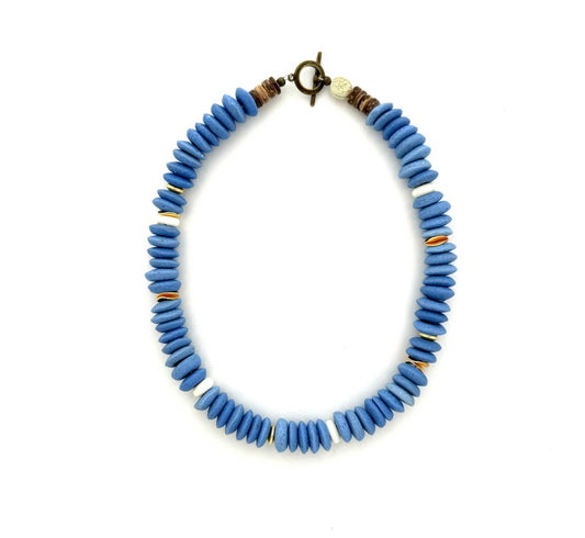 Blue Saucer Necklace