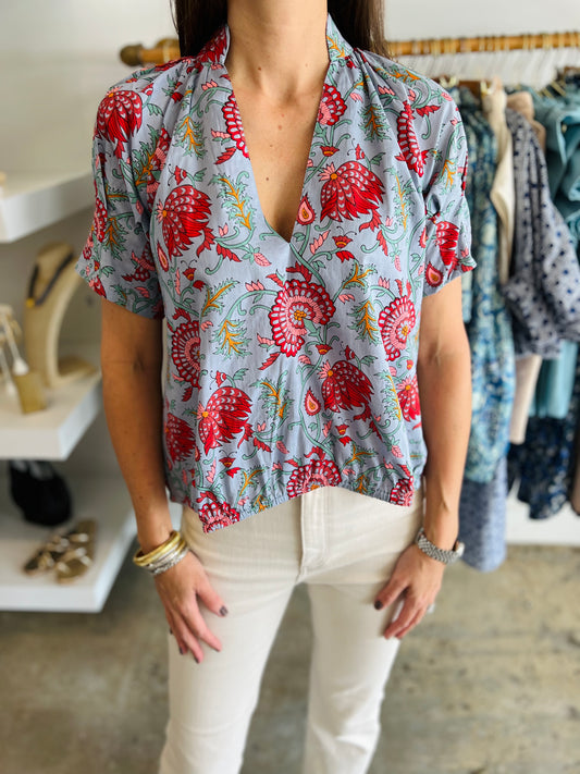 DESERT FLORAL MERRITT TOP