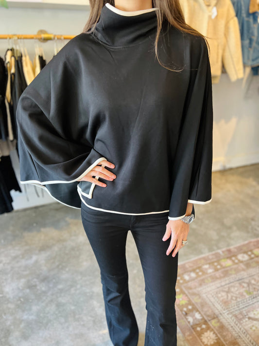 Black Trim Poncho