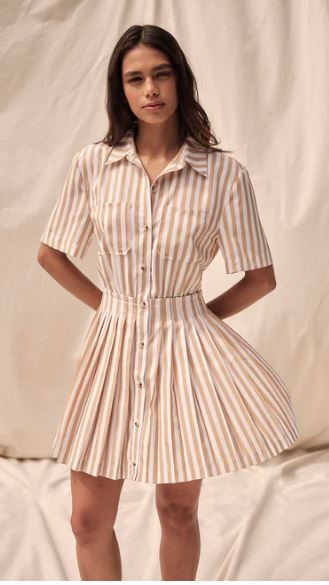 WILDA SHIRTING STRIPE MINI DRESS