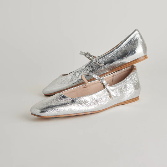 REYES SILVER BALLET FLAT